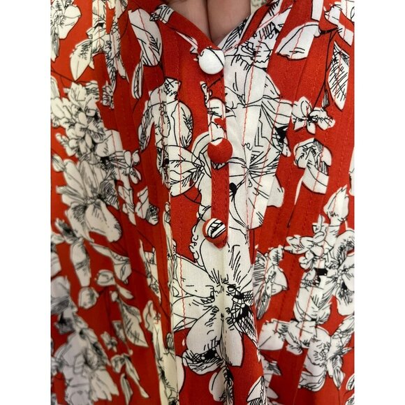 Stitch Fix Fun 2 Fun Womens Size Medium Blouse Floral Red Flouncy Top NW… - Picture 2 of 7